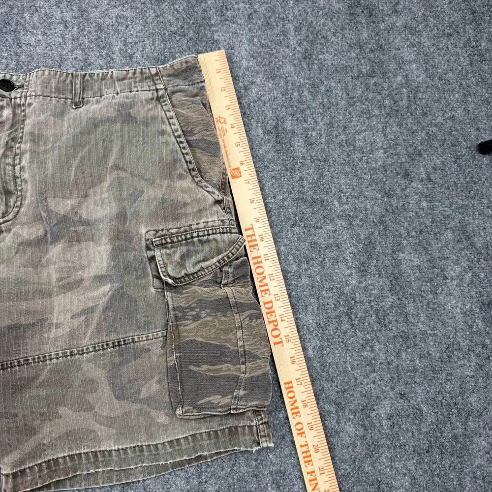 Lucky Brand Mens Camo Cargo Shorts Size 40 Ripstop Military Utility Hunting Y2K